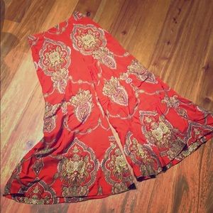 Anthropologie red paisley pants size 2